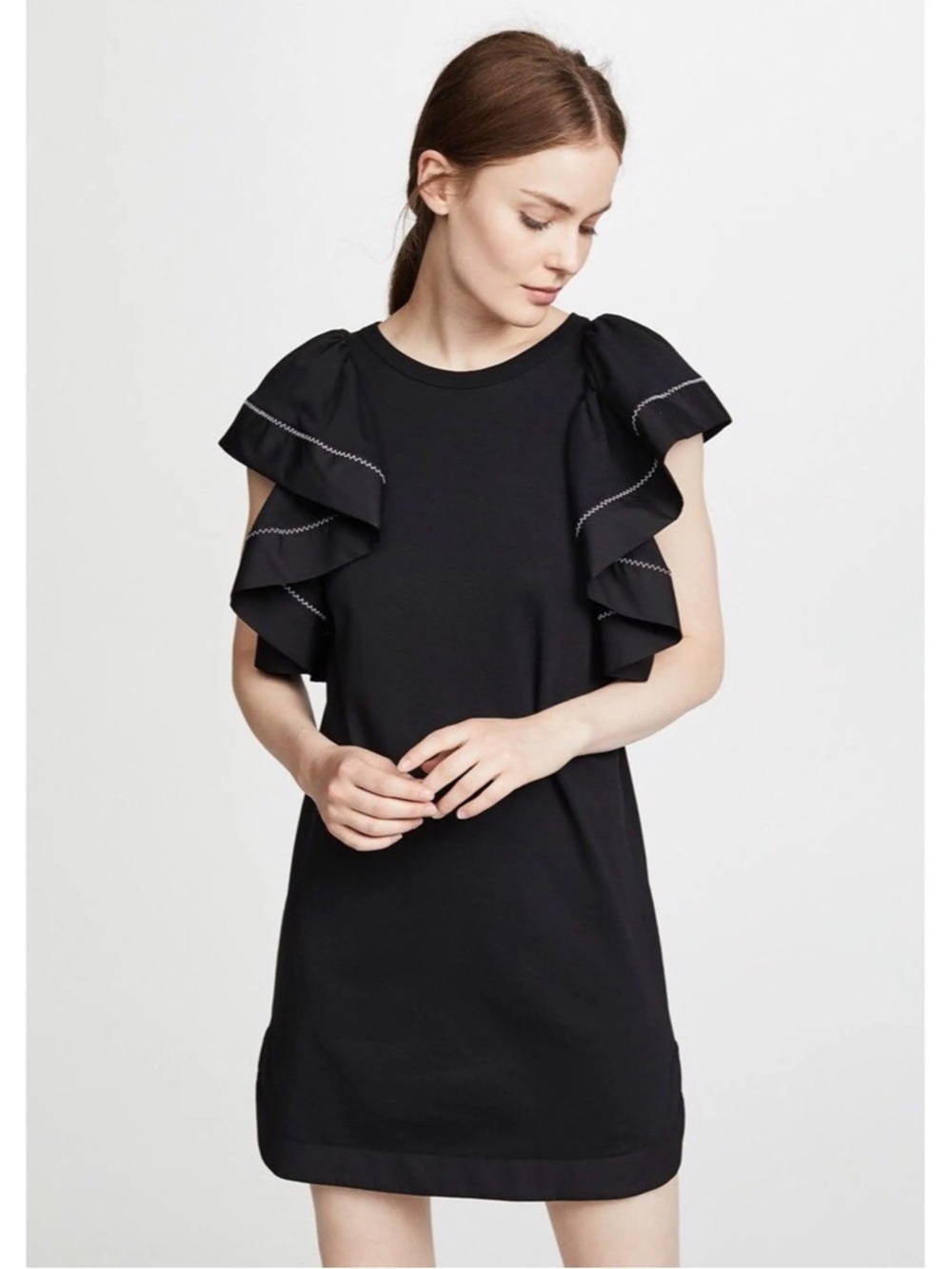 See By Chloe Ruffle Sleeve Shift Dress
